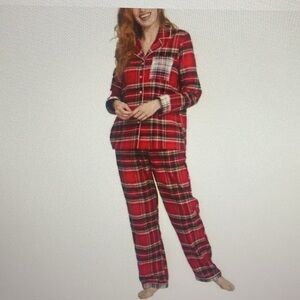 Lands' End Ladies' Flannel Pajama Set, 2-piece Size M Set of 2